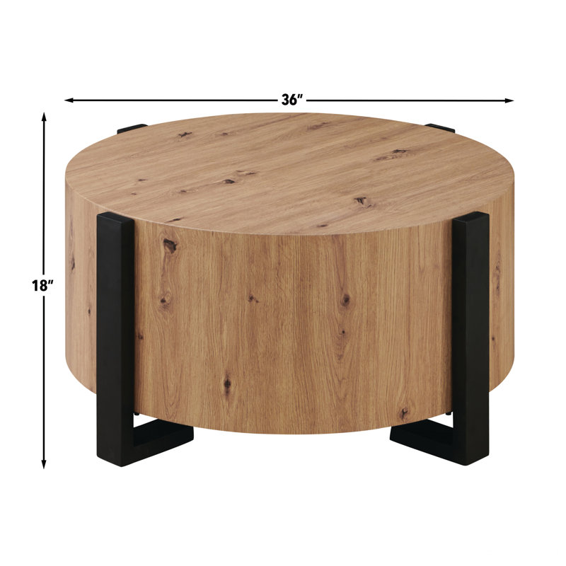 Millwood Pines Amil 36" Round Wood Coffee Table & Reviews | Wayfair